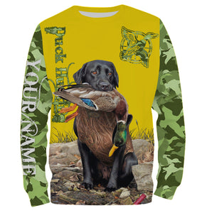 Labrador Retriever Duck Hunting dog Camo Yellow Customize Name 3D All Over Printed Shirts NQS681