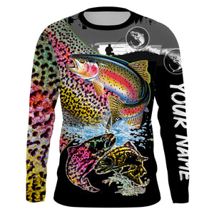 Rainbow Trout fishing scale Customize name long sleeves UV protection quick dry UPF 30+ NQS806