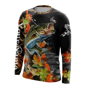 Largemouth Bass Fishing camo UV protection quick dry customize name long sleeves shirt NQS706