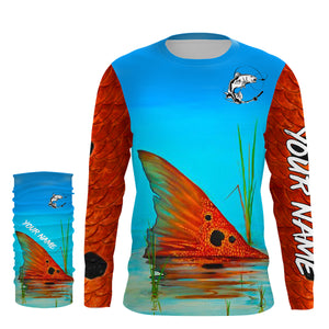 Redfish Puppy Drum fishing custom long sleeves UV protection UPF 30+ NQS826