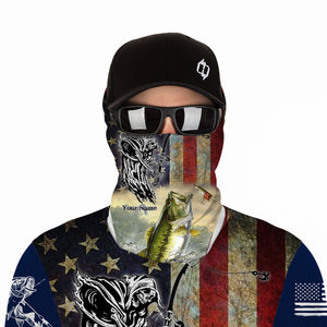 Largemouth Bass American fisherman Fish reaper Fishing custom name performance fishing shirts NQS889