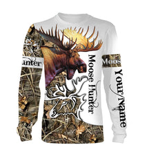 Load image into Gallery viewer, Moose Hunting Camo  Huntaholic Customize name 3D All over print shirts - personalized apparel gift for hunting lovers - NQS667
