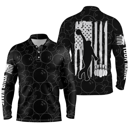 black personalized bowling shirt for men – custom name design side view
