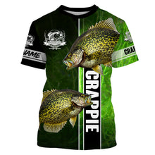 Load image into Gallery viewer, Crappie fishing green shirt Custom name UV Long Sleeve Fishing Shirts, fishing gifts for men, women, kid NQS1612