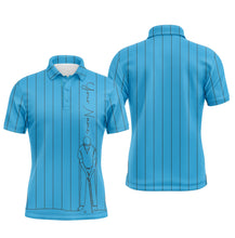 Load image into Gallery viewer, Personalized mens golf polo shirts custom name golf tops mens, golf gifts for men | Blue NQS4654