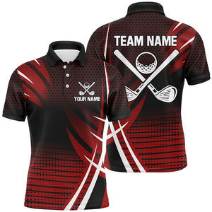 Mens golf polo shirt custom cool golf shirts, golfing gifts for team | Red NQS7157