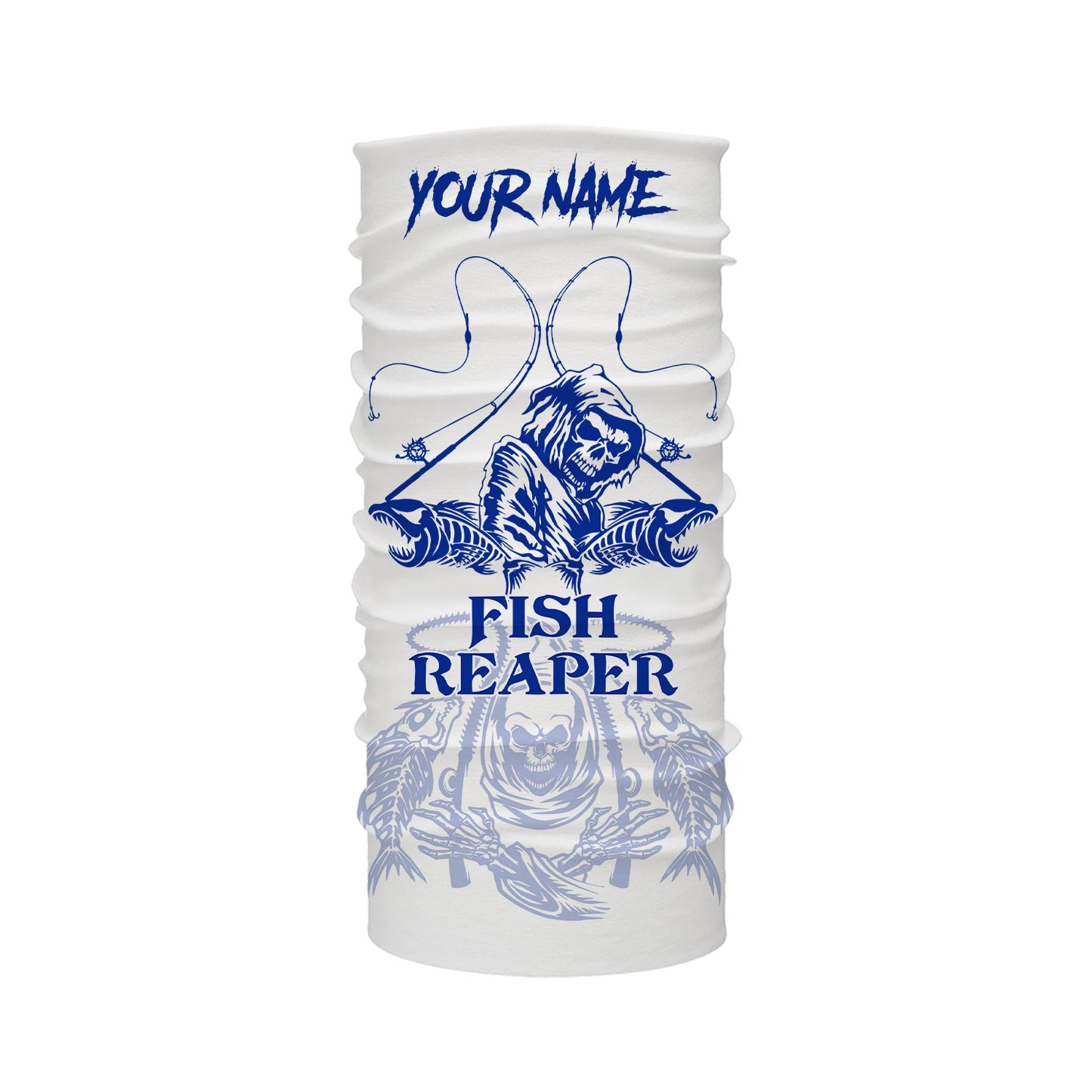 Fish reaper fishing blue shirt Customize Name Long Sleeve Fishing Shirts, fishing gift NQS2484