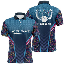 Load image into Gallery viewer, Bowling blue camo Men polo Bowling Shirt Personalized Bowling Team League Jerseys Gift For Bowler NQS6832