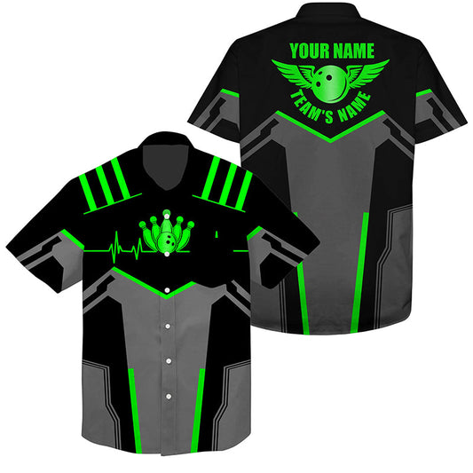 personalized bowling shirt for bowling – custom name design side view