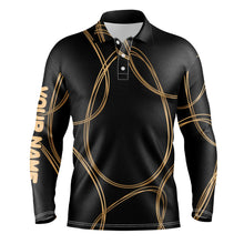 Load image into Gallery viewer, Black gold egg pattern golf shirt custom Mens golf polo shirts, Easter's day golfing gifts NQS4921