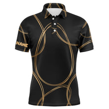 Load image into Gallery viewer, Black gold egg pattern golf shirt custom Mens golf polo shirts, Easter's day golfing gifts NQS4921