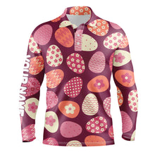 Load image into Gallery viewer, Colorful Easter eggs pattern golf shirt custom Mens golf polo shirts, Easter's day golfing gift NQS4922