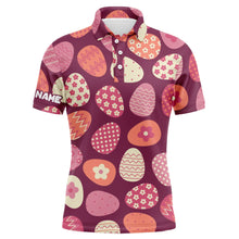 Load image into Gallery viewer, Colorful Easter eggs pattern golf shirt custom Mens golf polo shirts, Easter's day golfing gift NQS4922
