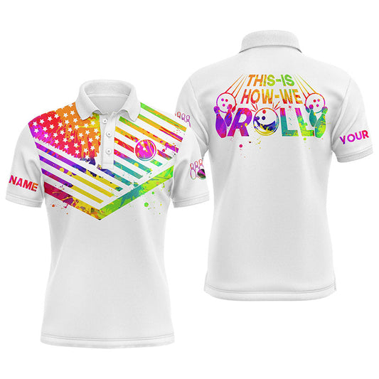 Custom bowling shirt for men – personalized team jersey front view
