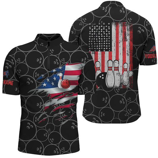 Custom bowling shirt for men – personalized team jersey front view