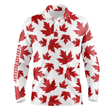 Load image into Gallery viewer, Mens golf polo shirts custom patriot golf tops Red Canada maple leaf pattern team golf polo shirts NQS6600