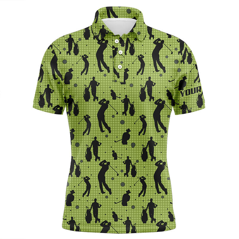 Mens golf polo shirts custom name green mens golf pattern, golf attire for mens NQS6865