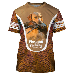 Yellow Labs Pheasant hunting dog Custom name All over print Shirts, Personalized hunting gifts FSD3997