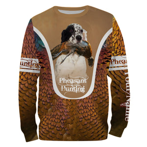 English Setter Pheasant hunting dog Custom name All over print Shirts, Personalized Hunting gifts FSD4002