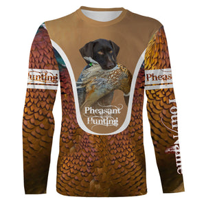 Deutsch Drahthaar Pheasant hunting dog Custom name All over print Shirts, Personalized Hunting gifts FSD4003