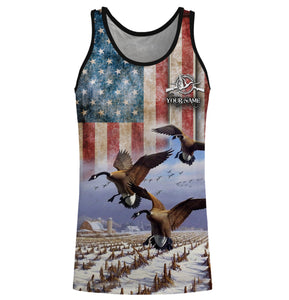 American Goose hunting Customize Name 3D All Over Printed Shirts Personalized Hunting gift For Adult And Kid NQS852