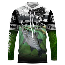 Load image into Gallery viewer, White bass Fishing freshwater fish UV protection quick dry Custom name long sleeves UPF 30+ fishing shirt for adult and Kid NQS2660