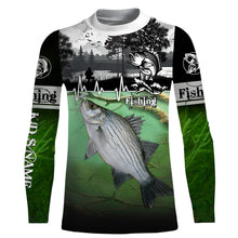 Load image into Gallery viewer, White bass Fishing freshwater fish UV protection quick dry Custom name long sleeves UPF 30+ fishing shirt for adult and Kid NQS2660