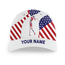 Load image into Gallery viewer, Girls golf hat for women custom name American flag patriot baseball women&#39;s golf cap NQS7058