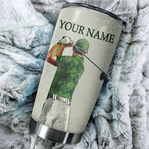 That's what I do I play golf and I know things Custom name Stainless Steel Tumbler Cup, golfing gifts NQS3508