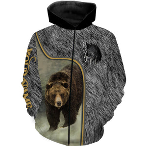 Bear Hunting big game camo Custom Name 3D All over print shirts NQS738