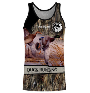 Duck Hunting Waterfowl Camo Customize Name 3D All Over Printed Shirts Personalized Hunting gift For Adult And Kid NQS885