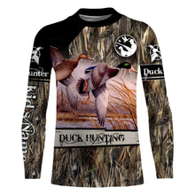 Load image into Gallery viewer, Duck Hunting Waterfowl Camo Customize Name 3D All Over Printed Shirts Personalized Hunting gift For Adult And Kid NQS885