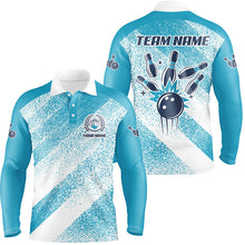 Load image into Gallery viewer, Personalized vintage retro Bowling Polo Shirts For Men custom bowling team League jerseys | Blue NQS6904