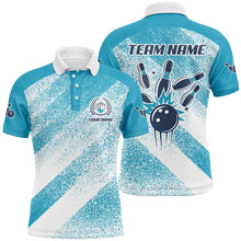 Load image into Gallery viewer, Personalized vintage retro Bowling Polo Shirts For Men custom bowling team League jerseys | Blue NQS6904