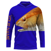 Load image into Gallery viewer, Redfish Puppy Drum performance fishing shirt UV protection quick dry custom name long sleeves NQS633