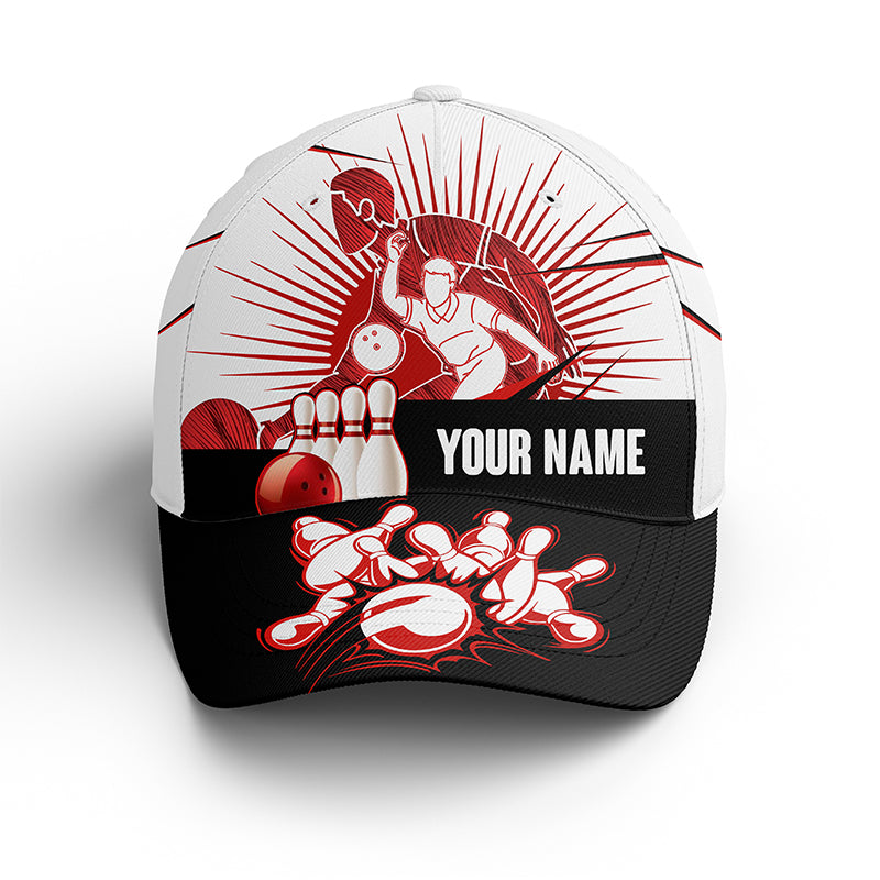 Custom name Bowling Hat, Bowling Baseball Cap For Men, Women, Bowling Team Bowler Gift NQS5052