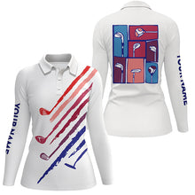 Load image into Gallery viewer, White Women golf polo shirts custom vintage golf clubs golf tops for ladies, golf gifts for women NQS6468