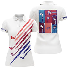 Load image into Gallery viewer, White Women golf polo shirts custom vintage golf clubs golf tops for ladies, golf gifts for women NQS6468
