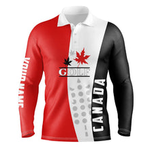 Load image into Gallery viewer, Canadian flag patriotic Mens golf polo shirts custom Canada golf shirts for men, golf outfit men NQS5069