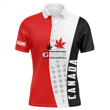 Load image into Gallery viewer, Canadian flag patriotic Mens golf polo shirts custom Canada golf shirts for men, golf outfit men NQS5069