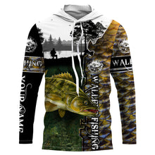 Load image into Gallery viewer, Walleye Fishing Scale UV protection quick dry Customize name long sleeves UPF 30+ personalized gift - NQS750