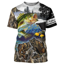 Load image into Gallery viewer, Largemouth Bass Fishing camo performance fishing shirts Custom name long sleeves fishing shirts for men NQS905