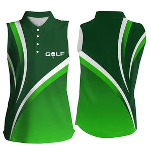 Womens sleeveless polo shirts ladies golf sleeveless tops, tournament golf shirts | Green NQS6919