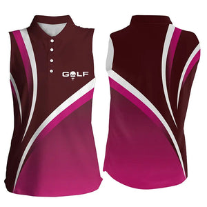 Womens sleeveless polo shirts ladies golf sleeveless tops, tournament golf shirts | Pink NQS6920