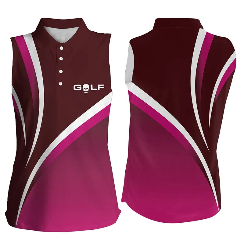 Womens sleeveless polo shirts ladies golf sleeveless tops, tournament golf shirts | Pink NQS6920