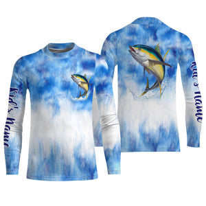 Tuna saltwater fishing blue sea camo Custom Name sun protection UPF long sleeves fishing shirts jersey NQS3535