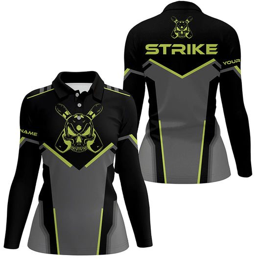 Retro Bowling polo shirts for women custom Bowling Team League Jersey Strike Bowling Shirts NQS6245