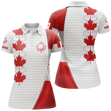 Load image into Gallery viewer, Canadian flag Womens golf polo shirt custom Maple leaves patriotic white golf ball skin shirts NQS6743
