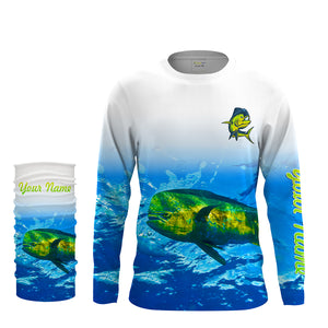 Mahi mahi saltwater fishing blue ocean deep sea UV protection customize long sleeves fishing apparel NQS2160