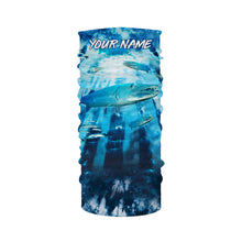 Load image into Gallery viewer, Great Barracuda Fishing blue tie dye Custom name fishing shirts for men, custom fishing apparel NQS3138